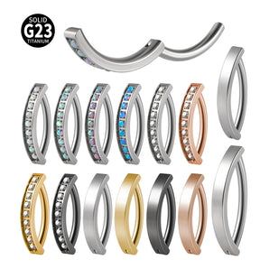 Nihao Wholesale simple style geometric titanium steel buckle opal zircon belly ring
