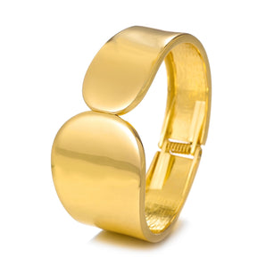 Nihao Wholesale vintage style solid color alloy plating 18k gold plated unisex bangle