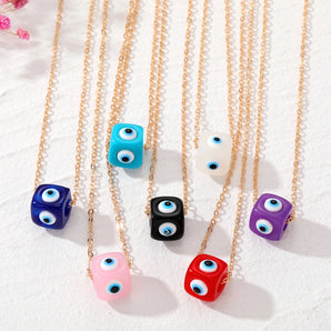 fashion devil's eye dice alloy resin women's pendant necklace 1 piece