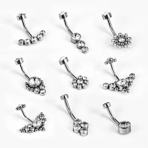 Nihao Wholesale 1 Piece Belly Rings Simple Style Classic Style Solid Color 302 Stainless Steel 316 Stainless Steel  Polishing Rhinestone Inlay Diamond Belly Rings