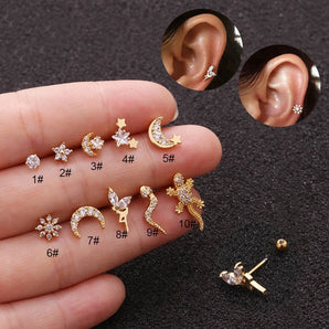 Nihao Wholesale Ear Cartilage Rings & Studs Ethnic Style Animal 316 Stainless Steel  Copper