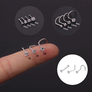 Nihao Wholesale Ear Cartilage Rings & Studs Fashion Geometric 316 Stainless Steel  Inlaid Zircon Other