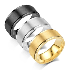 Wholesale Jewelry Fashion Solid Color Stainless Steel 18K Gold Plated Rings