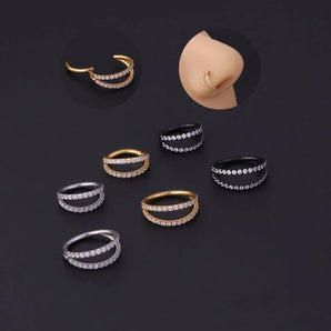 Nose Rings & Studs Fashion Geometric 316 Stainless Steel  Plating Zircon