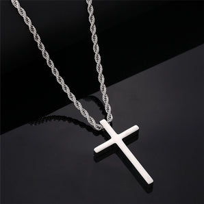 Nihao Wholesale Vintage Style Simple Style Cross 304 Stainless Steel Plating Gold Plated Silver Plated Men's Pendant Necklace