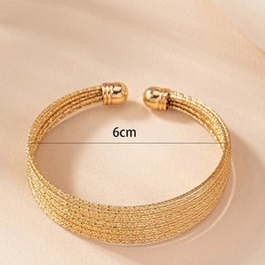 Nihao Wholesale retro commute circle alloy plating gold plated women's bangle
