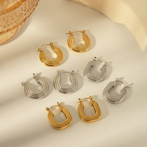1 Pair Classic Style Commute U Shape 304 Stainless Steel 18K Gold Plated Ear Studs