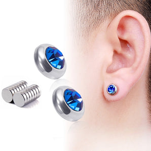 Nihao Wholesale fashion color diamond stainless steel non-pierced earrings