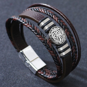handmade romantic boyfriend life tree alloy buckle button braid unisex wristband