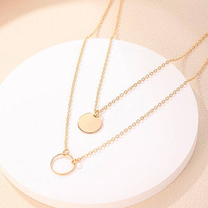 Nihao Wholesale 1 piece simple style circle alloy layered women's layered necklaces