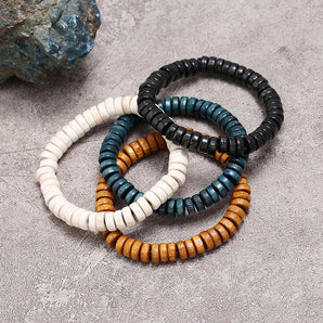retro ethnic style solid color wood wholesale bracelets