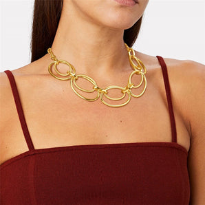 Nihao Wholesale exaggerated geometric aluminum plating women's necklace