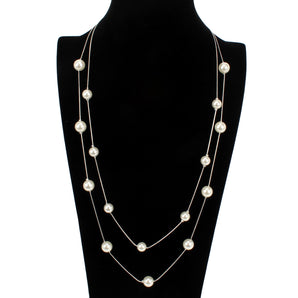 beads korea geometric necklace  (white + alloy) nhct0379-white-alloy