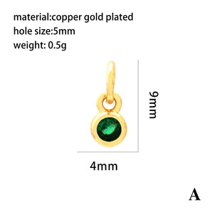 Nihao Wholesale casual simple style round rectangle copper plating inlay zircon 18k gold plated charms