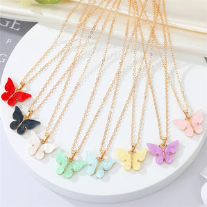 Nihao Wholesale fashion simple acrylic butterfly alloy necklace