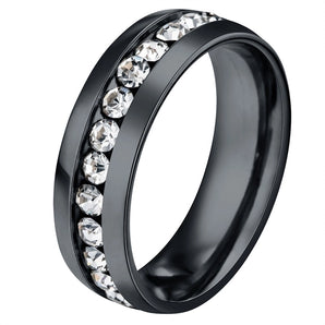 Nihao Wholesale titanium&stainless steel fashion geometric ring  (black-5) nhhf0119-black-5