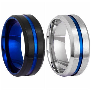 simple stainless steel two-color rings