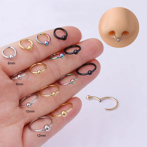 Nihao Wholesale Nose Rings & Studs Fashion Circle 316 Stainless Steel  Plating