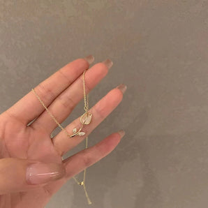 Nihao Wholesale fashion flower alloy inlay rhinestones women's pendant necklace 1 piece
