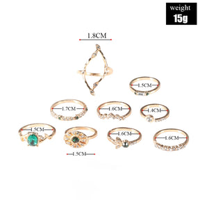 shiny irregular star alloy inlay artificial rhinestones women's rings
