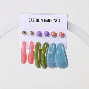 lady geometric arylic plating women's earrings 1 set