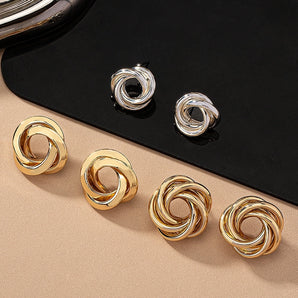 1 pair ig style simple style geometric circle plating ferroalloy 14k gold plated 18k gold plated ear studs