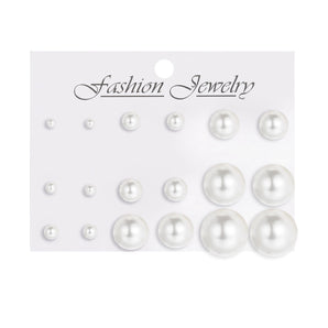 wholesale jewelry 1 set simple style solid color imitation pearl ear studs