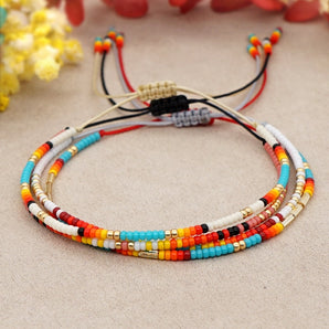 simple style geometric glass beaded unisex bracelets