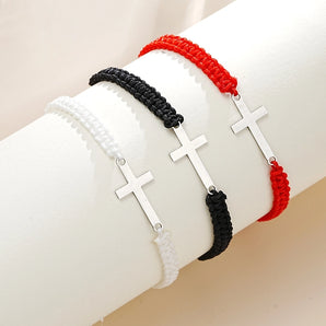 Nihao Wholesale Simple Style Classic Style Cross 304 Stainless Steel rope Wholesale Bracelets