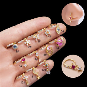 Nihao Wholesale ig style heart shape eye butterfly copper plating inlay zircon nose ring