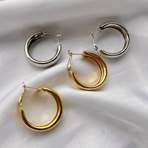 1 pair fashion circle alloy plating gold plated silver plated women's earrings