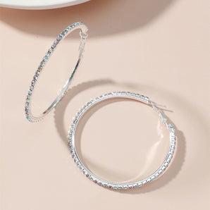 Nihao Wholesale women's fashion rhinestone big circle earrings