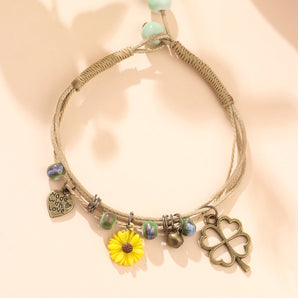 fashion daisy alloy rope braid women's bracelets