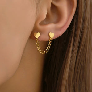 1 Pair Simple Style Heart Shape Plating 304 Stainless Steel 14K Gold Plated Rose Gold Plated Earrings