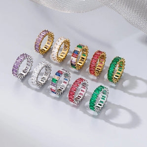 Wholesale Jewelry Fashion Geometric 304 Stainless Steel Zircon White Gold Plated Gold Plated Inlay Rings