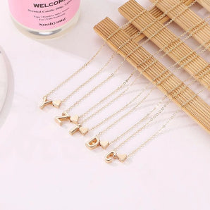 Nihao Wholesale fashion love 26 english alphabet simple alloy necklace nhdp148728