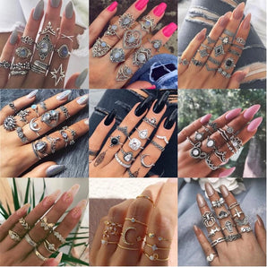 Nihao Wholesale retro geometric alloy plating gold plated silver plated women's rings