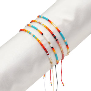 simple style geometric glass beaded unisex bracelets
