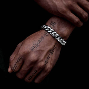 hip-hop geometric stainless steel plating men's bracelets