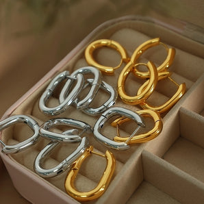 1 pair elegant retro vacation u shape plating titanium steel 18k gold plated earrings