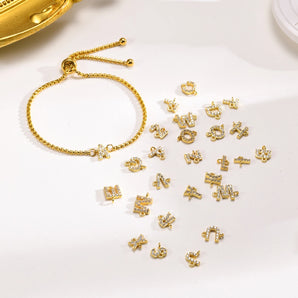 Nihao Wholesale Jewelry IG Style Letter 201 Stainless Steel Zircon Bracelets