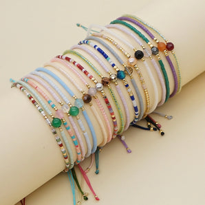 1 piece fashion geometric glass handmade unisex bracelets