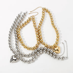 Nihao Wholesale Punk Heart Shape CCB Beaded Women's Necklace