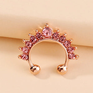 cool style c shape water droplets alloy inlay zircon nose ring
