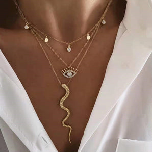 fashion star snake alloy women's layered necklaces 1 piece