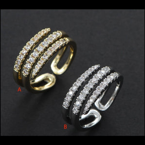 Nihao Wholesale Jewelry Sexy Shiny Solid Color Alloy Zircon Inlay Open Rings