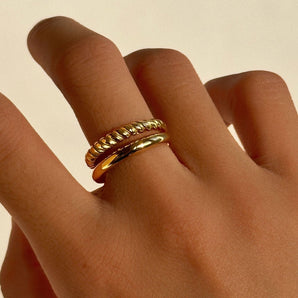 wholesale simple style twist titanium steel rings