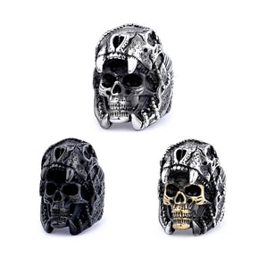 Punk Skull 304 Stainless Steel Men'S Rings