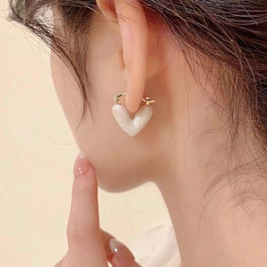 Nihao Wholesale 1 pair sweet heart shape plating alloy earrings