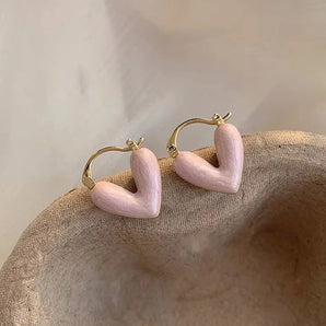 Nihao Wholesale wholesale jewelry ig style sweet heart shape alloy plating earrings